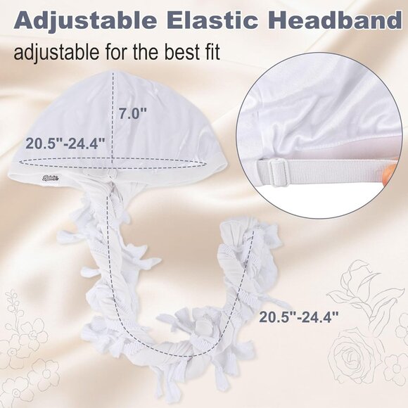 ⚡Men Women 1 Pcs- Pink Satin Head Wraps Skull Cap Tassels Braid Beanie Turban - Picture 3 of 5